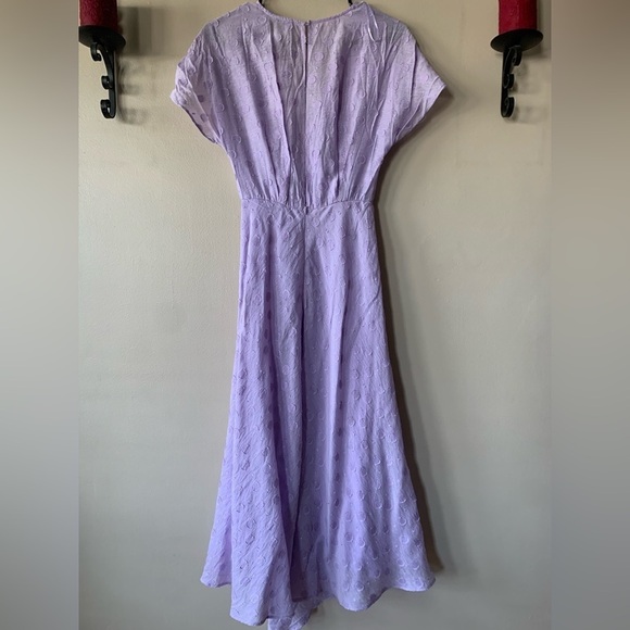 NWT Zara Cap Sleeved Lightweight Flowy V-Neck Draped Purple Maxi Dress Size XS - Picture 9 of 15